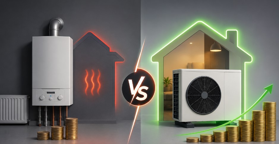 gas boiler vs heat pumps