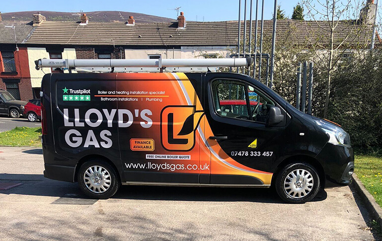 Lloyd's Gas boiler fitters van in Manchester