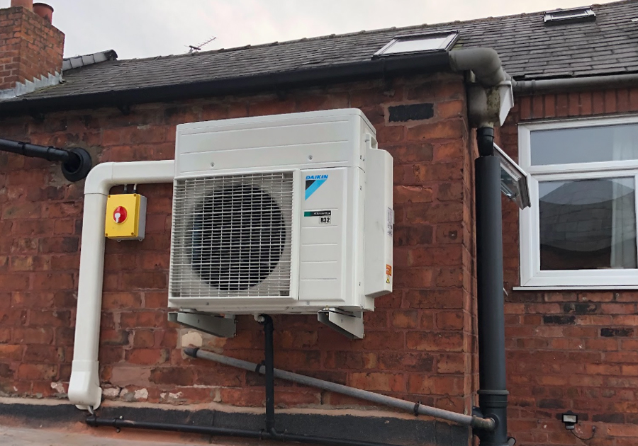 Air source heat pump installed in Manchester